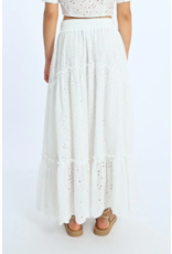 Molly Bracken Molly Bracken - Tiered Eyelet Prairie Skirt (White)
