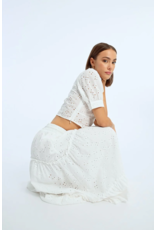 Molly Bracken Molly Bracken - Tiered Eyelet Prairie Skirt (White)