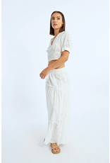 Molly Bracken Molly Bracken - Tiered Eyelet Prairie Skirt (White)
