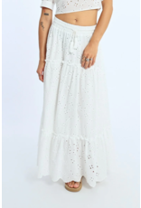 Molly Bracken Molly Bracken - Tiered Eyelet Prairie Skirt (White)
