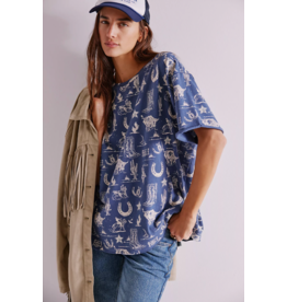 Free people Free People - Painted Floral Tee (Navy Combo)