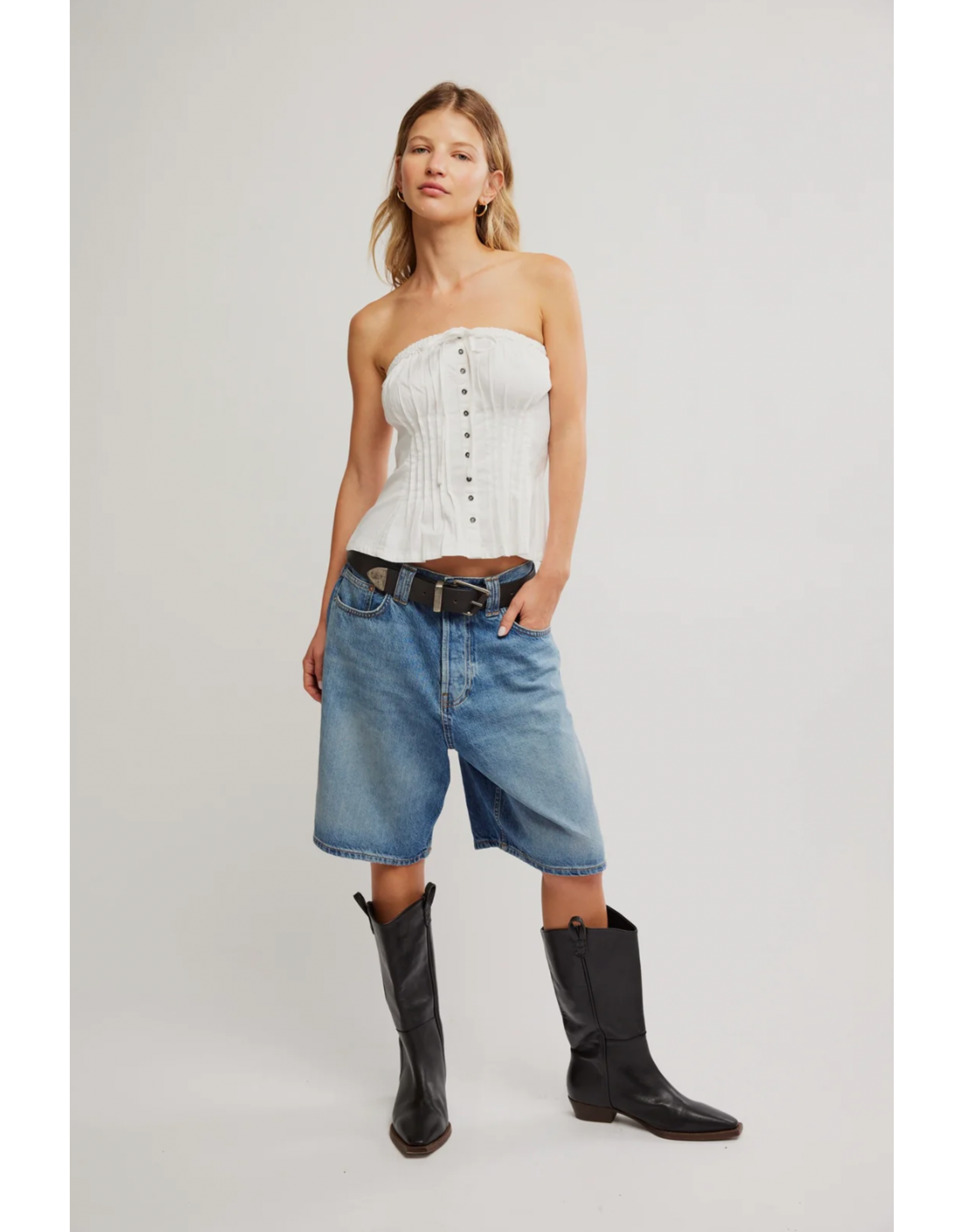Free people Free People - Wink Wink Strapless Peplum Top (Clean Ivory)