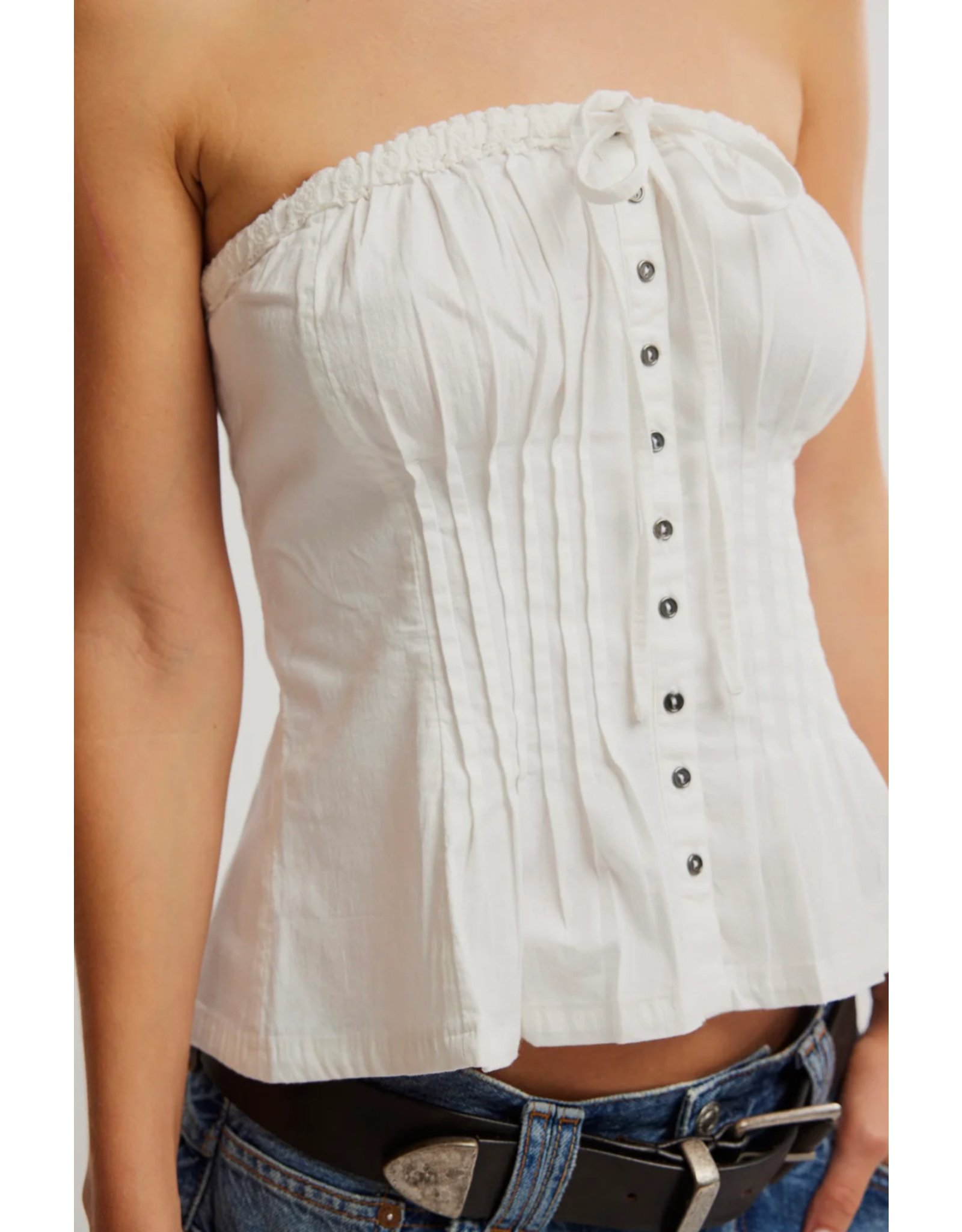 Free people Free People - Wink Wink Strapless Peplum Top (Clean Ivory)
