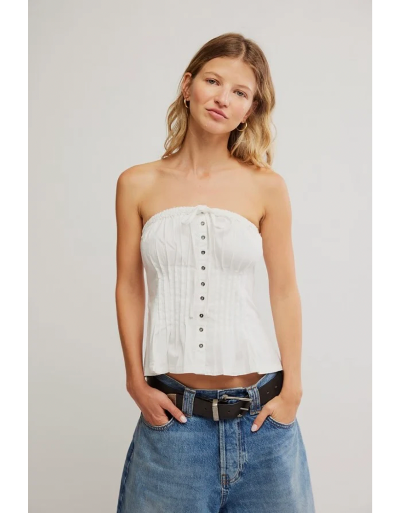 Free people Free People - Wink Wink Strapless Peplum Top (Clean Ivory)