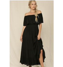 Kye Mi Marla - Off-shoulder maxi dress with ruffle top and elastic waist