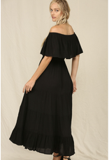 Kye Mi Marla - Off-shoulder maxi dress with ruffle top and elastic waist