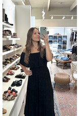 Kye Mi Marla - Off-shoulder maxi dress with ruffle top and elastic waist