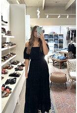 Kye Mi Marla - Off-shoulder maxi dress with ruffle top and elastic waist
