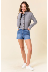 Saints & Hearts Denim Shorts with Sunset Embroidery
