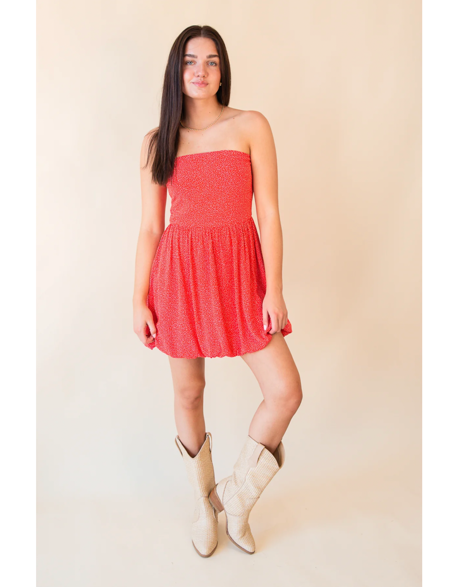 Sadie & Sage Sadie & Sage - Nina Bubble Tube Romper (Red)