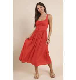Sadie & Sage Sadie & Sage - Nina Milkmaid Midi Dress (Red)