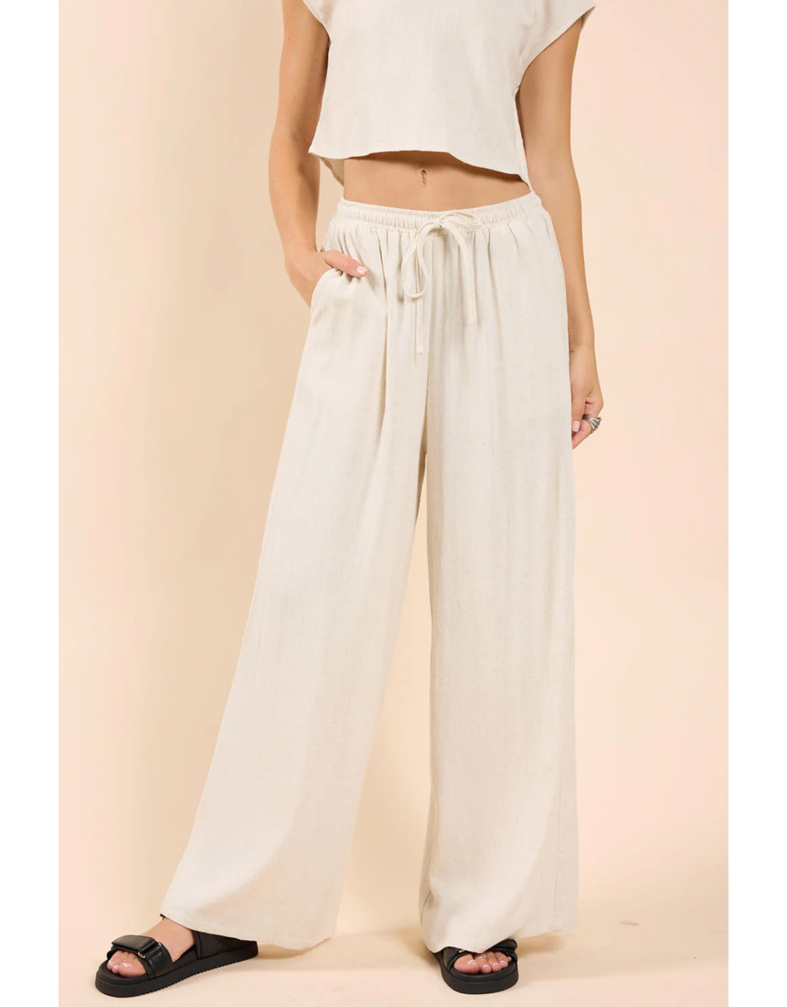 Sadie & Sage Sadie & Sage - Sugarloaf Elastic Pants (Oatmeal)