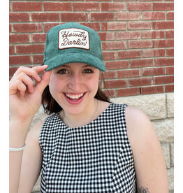 Fashion City Howdy Darlin' Embroidery Patch Corduroy Cap (Sage)