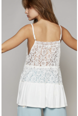 POL Janie - Tiered lace tank (Off White)