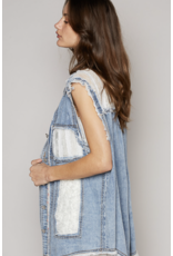 POL Lainey - Denim vest with patches