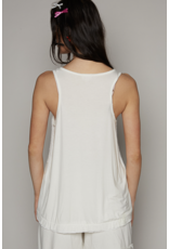 POL Sabrina - Round Neck Tank with Buttons (Off White)