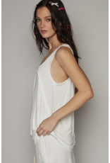 POL Sabrina - Round Neck Tank with Buttons (Off White)