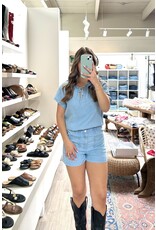 RD Style RD Style - Amoret Tencel short sleeve top (Light blue denim)