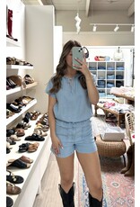 RD Style RD Style - Amoret Tencel short sleeve top (Light blue denim)