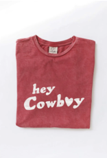 Oat Collective Oat Collective - Hey Cowboy  Mineral Washed Graphic Top (Cardinal)