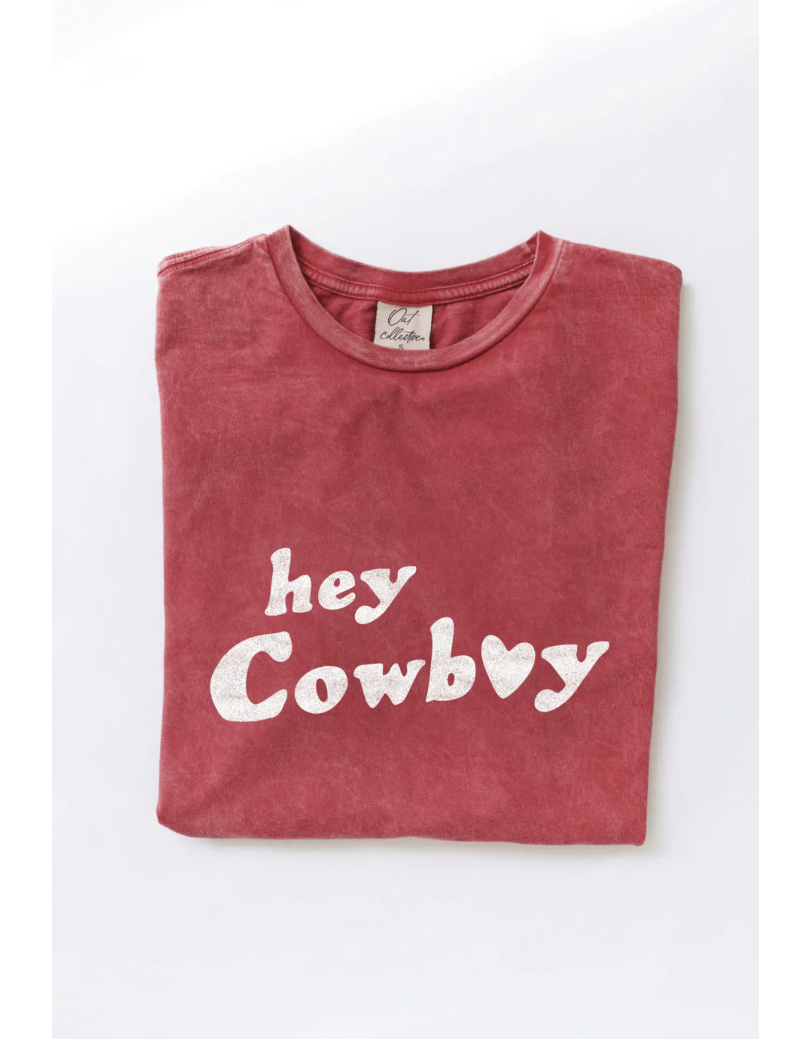 Oat Collective Oat Collective - Hey Cowboy  Mineral Washed Graphic Top (Cardinal)