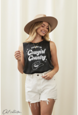 Oat Collective Oat Collective - Cowgirl Country Graphic Tank (Mineral Black)