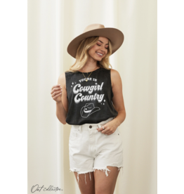 Oat Collective Oat Collective - Cowgirl Country Graphic Tank (Mineral Black)