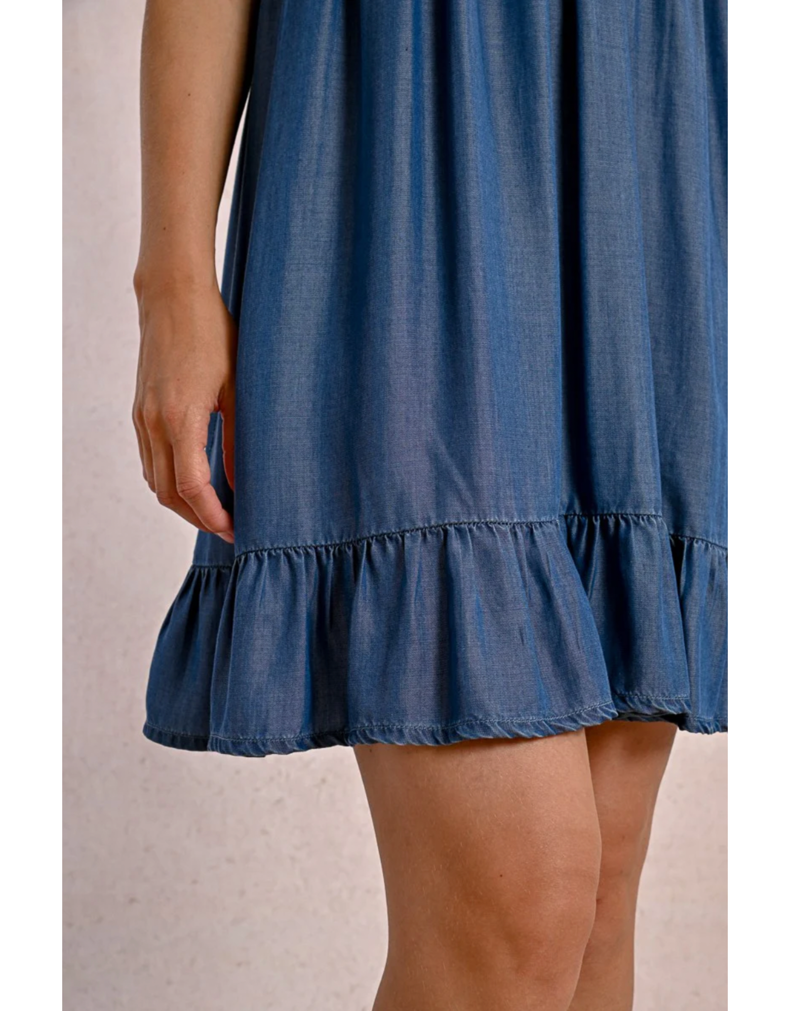 Molly Bracken Molly Bracken -  Short Lyocell Dress (Blue Denim)
