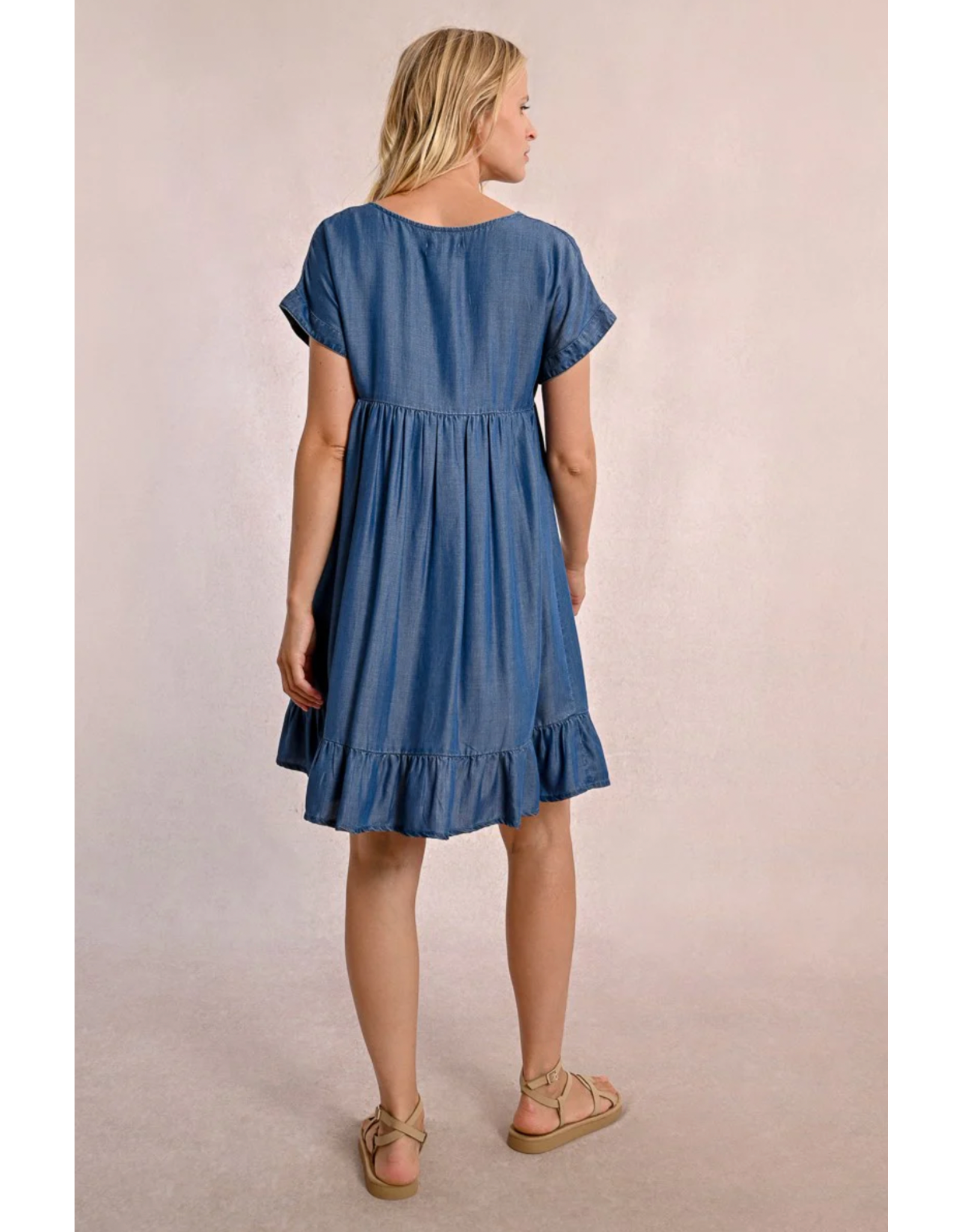 Molly Bracken Molly Bracken -  Short Lyocell Dress (Blue Denim)