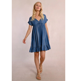 Molly Bracken Molly Bracken -  Short Lyocell Dress (Blue Denim)