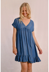Molly Bracken Molly Bracken -  Short Lyocell Dress (Blue Denim)