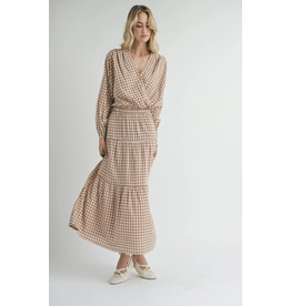 Sadie & Sage Sadie & Sage - Souvenirs Surplice Top (Brown / Ivory)