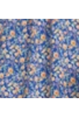 She + Sky Butterfly Sleeve Smocked Floral Print Dress (Blue)
