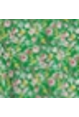 She + Sky Butterfly Sleeve Smocked Floral Print Dress (Green)