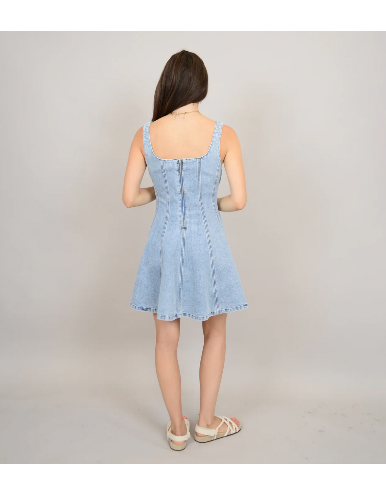 RD Style RD Style - Surina Sleeveless A Line Dress (Blue Denim)