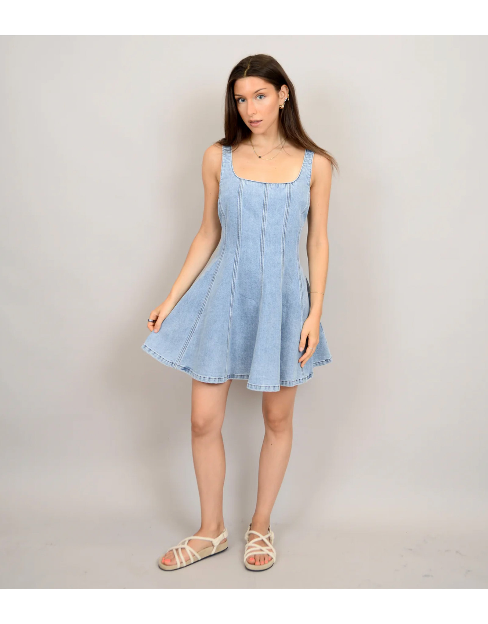 RD Style RD Style - Surina Sleeveless A Line Dress (Blue Denim)
