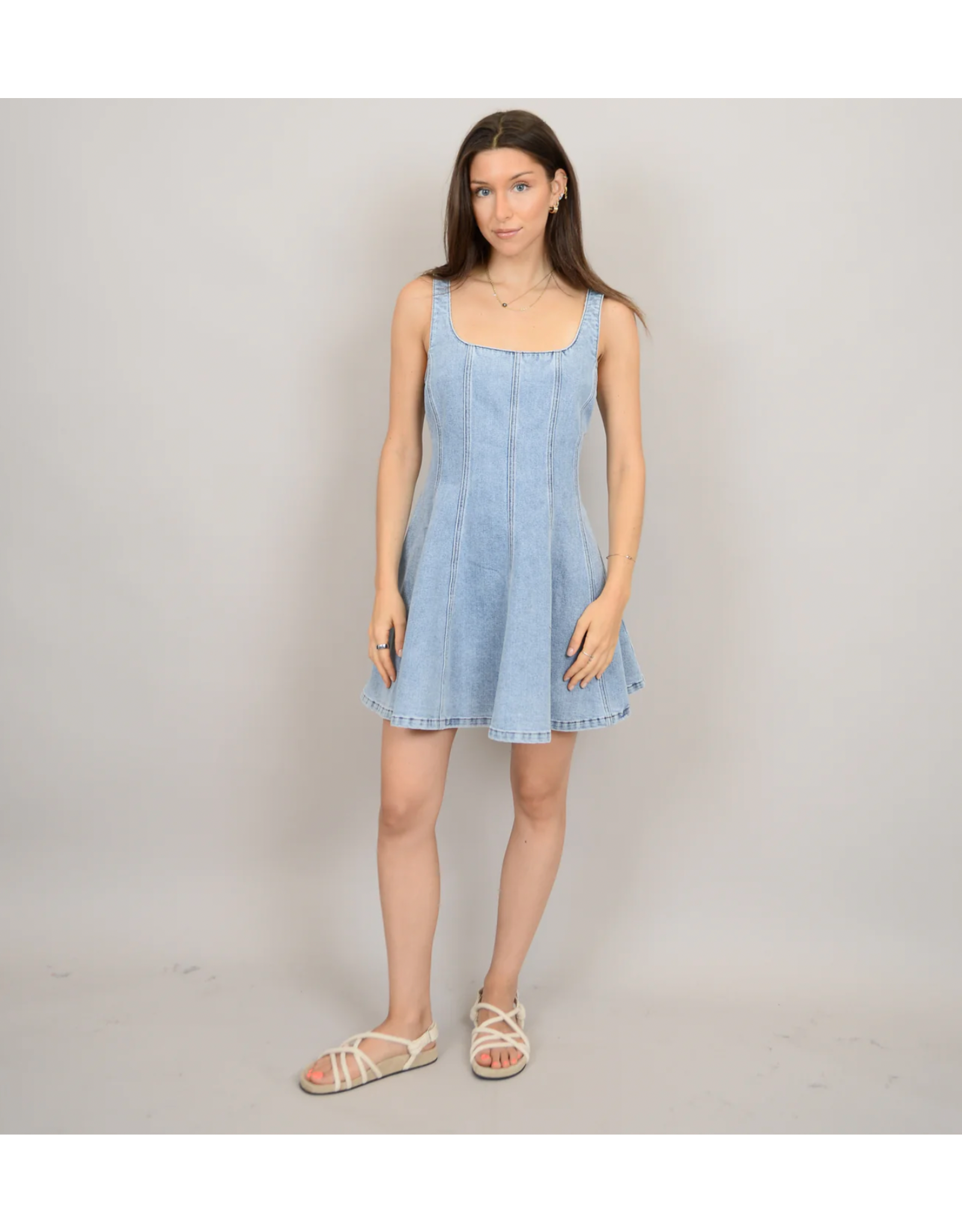RD Style RD Style - Surina Sleeveless A Line Dress (Blue Denim)