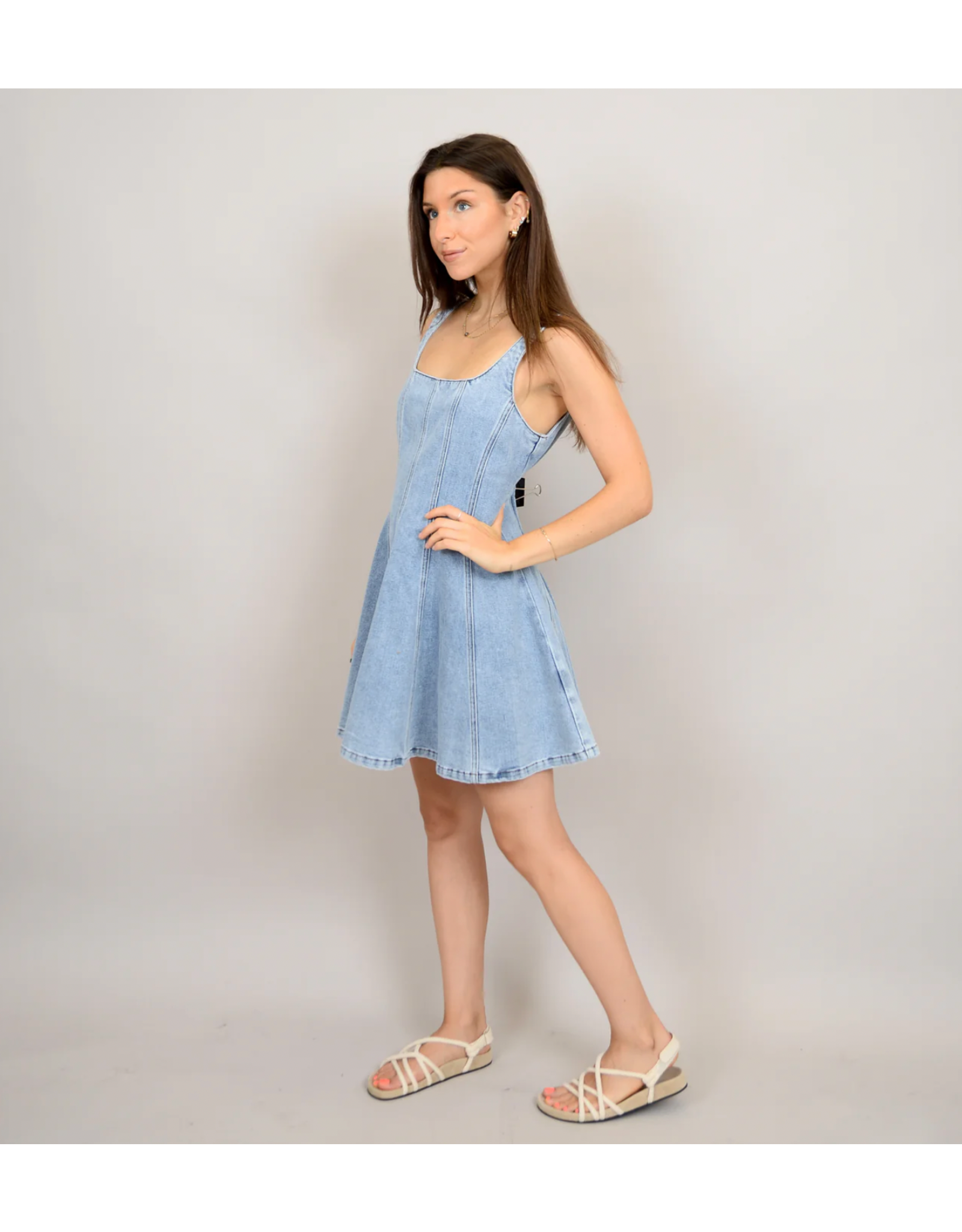 RD Style RD Style - Surina Sleeveless A Line Dress (Blue Denim)