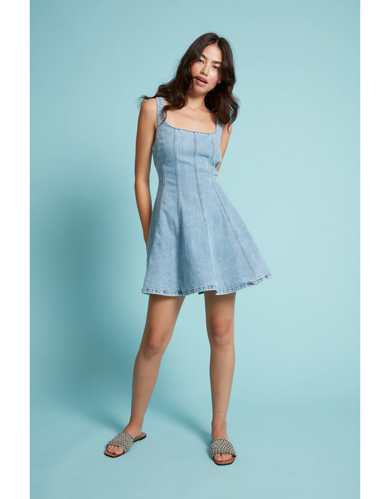 RD Style RD Style - Surina Sleeveless A Line Dress (Blue Denim)