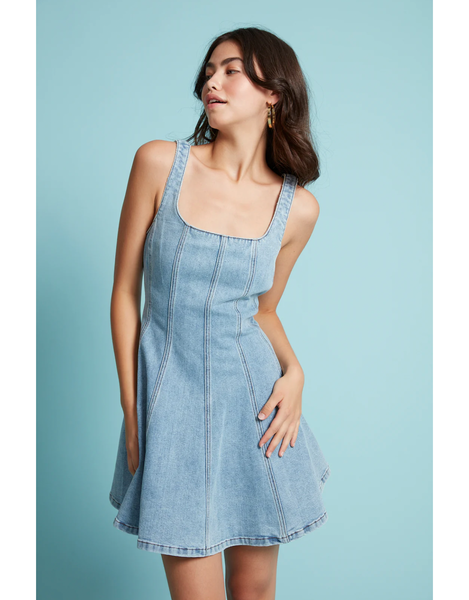 RD Style RD Style - Surina Sleeveless A Line Dress (Blue Denim)