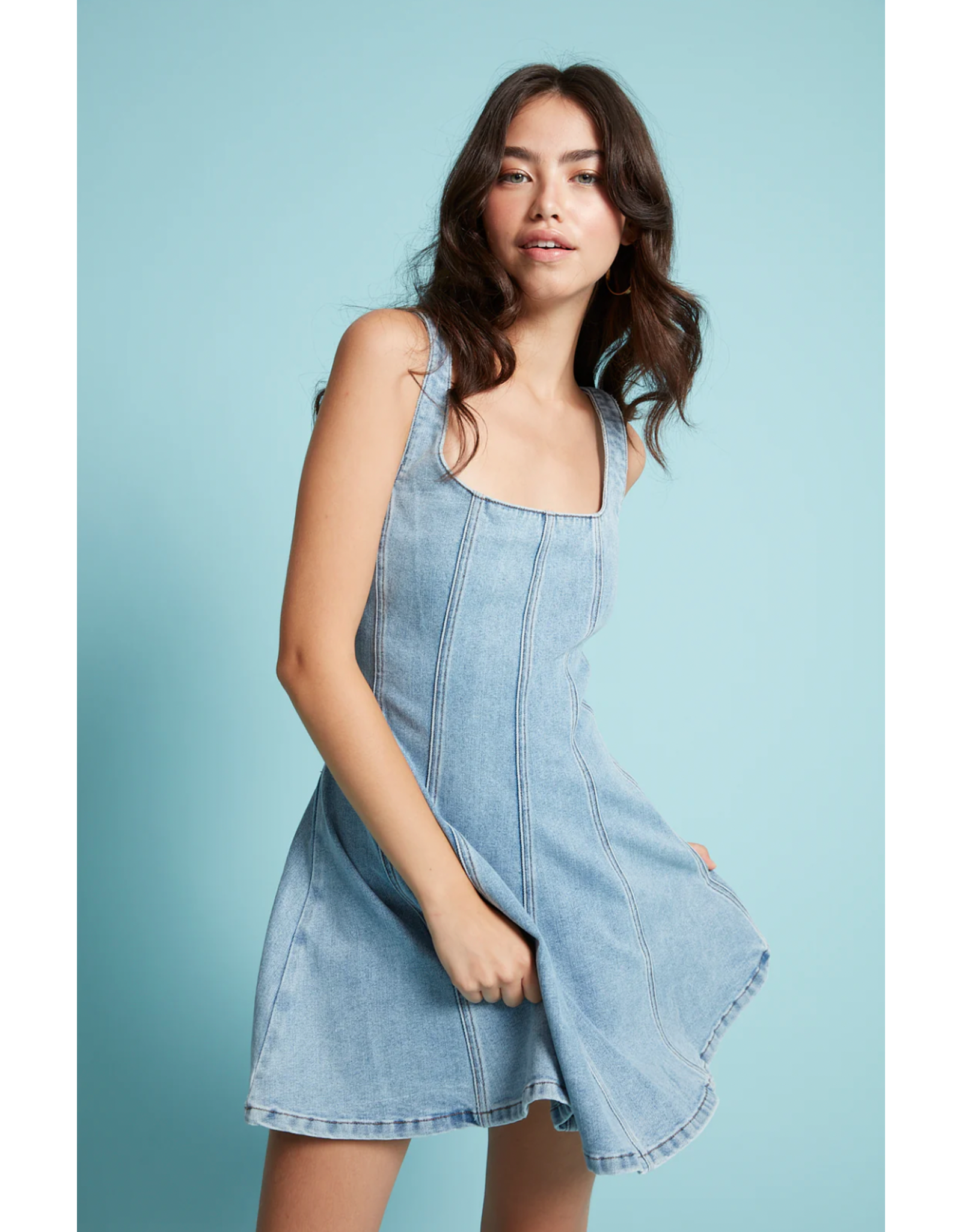 RD Style RD Style - Surina Sleeveless A Line Dress (Blue Denim)