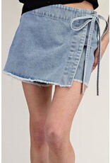 ee:some Denim Wrap Tie Waist Skort