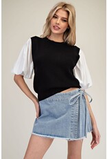 ee:some Denim Wrap Tie Waist Skort