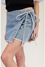 ee:some Denim Wrap Tie Waist Skort