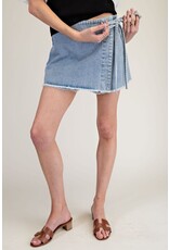 ee:some Denim Wrap Tie Waist Skort
