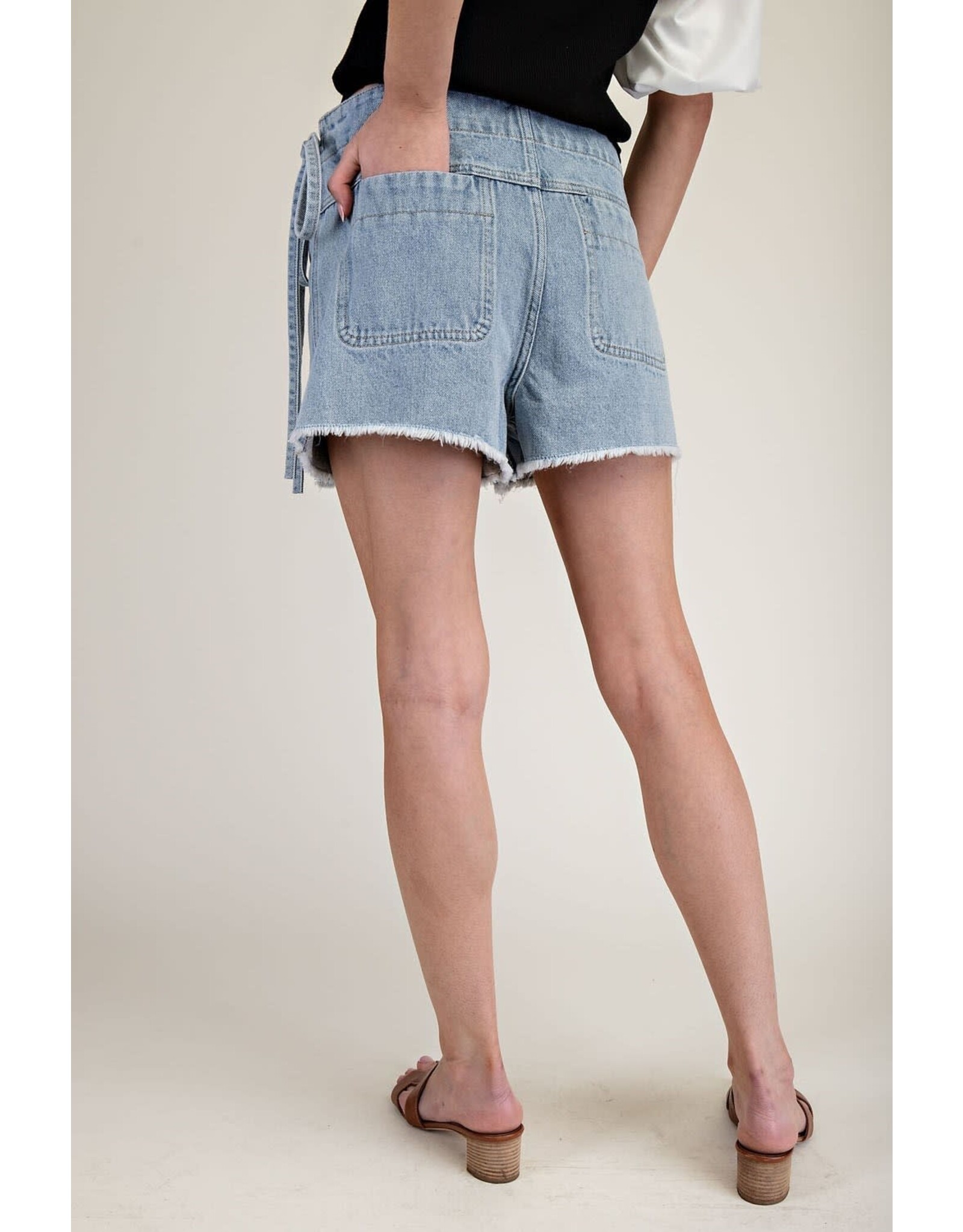 ee:some Denim Wrap Tie Waist Skort
