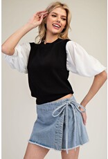 ee:some Denim Wrap Tie Waist Skort