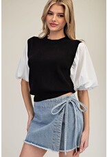 ee:some Denim Wrap Tie Waist Skort