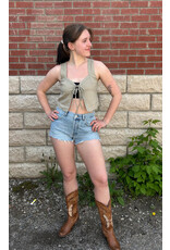 ee:some Tie Front Sleeveless Top (Coco)