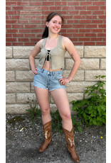 ee:some Tie Front Sleeveless Top (Coco)